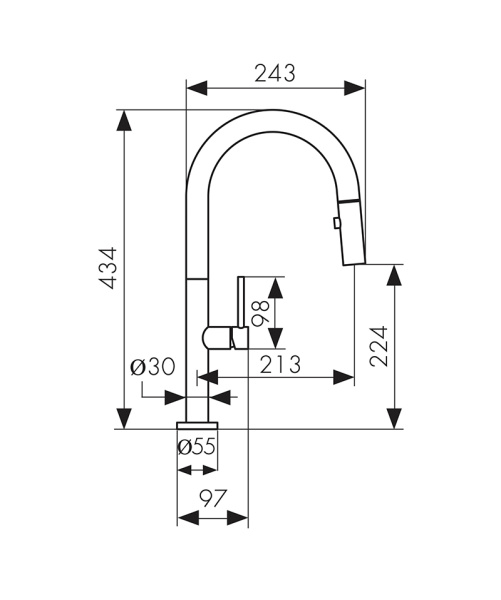 26466 Смеситель KAISER Merkur для кухни 